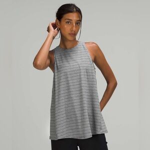 NWT Lululemon Women’s All Tied UpGray Striped Tank Size 8